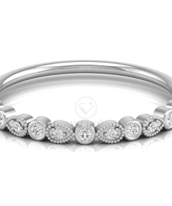 Alternative view of Drop Round Chain Diamond Ring