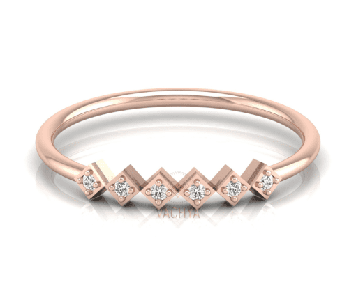 Small Square Chain Diamond Ring - Image 2