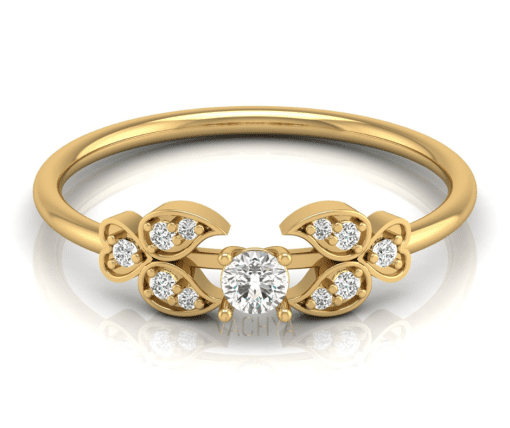Double Side Leaf Pointer Diamond Ring