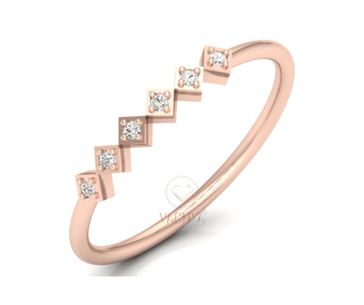Small Square Chain Diamond Ring