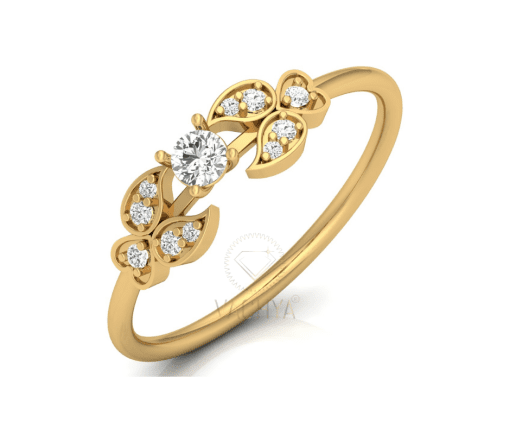 Double Side Leaf Pointer Diamond Ring - Image 3