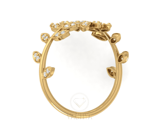 Leaf Stem Diamond Ring - Image 4