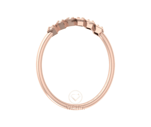 Small Square Chain Diamond Ring - Image 4