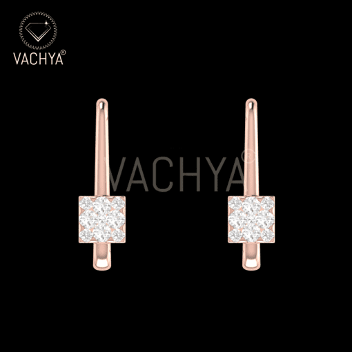 Cutout Square Diamond Studs
