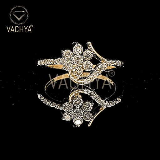 Wave Flower Diamond Ring
