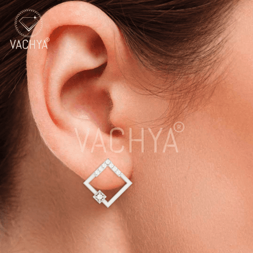 Iced Cutout Diamond Studs - Image 3