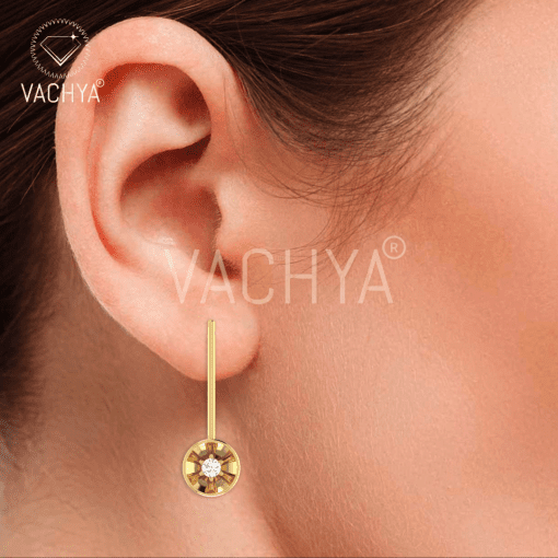 Hanging Circular Diamond Earrings - Image 5