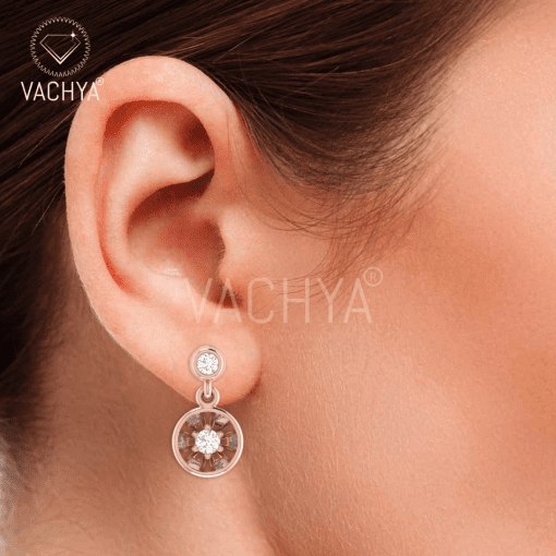 Floral Drop Diamond earrings - Image 3