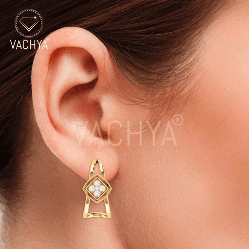 Hollow Diamond Studs - Image 3
