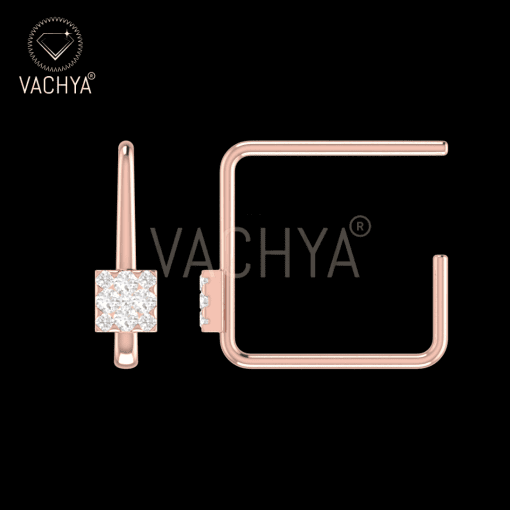 Cutout Square Diamond Studs - Image 4