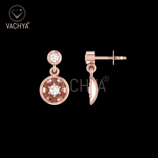Floral Drop Diamond earrings - Image 4