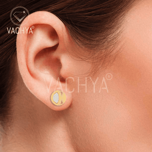 Circle Shape Diamond Studs - Image 4