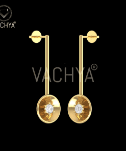 Alternative view of Hanging Circular Diamond Earrings