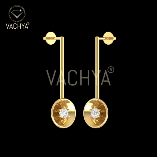 Hanging Circular Diamond Earrings - Image 2