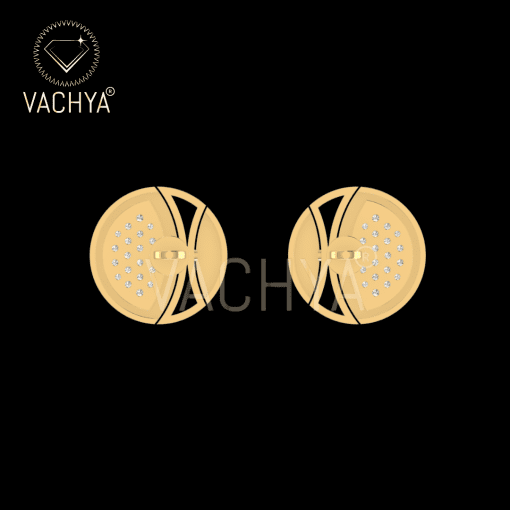 Circle Shape Diamond Studs - Image 5
