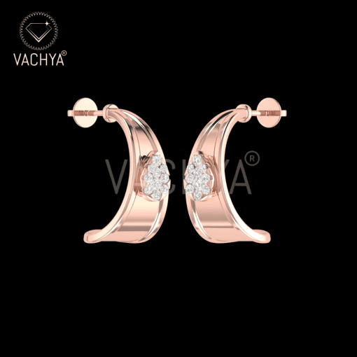Leaf Curvey Diamond Studs - Image 4