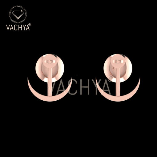 Crescent Flower Diamond Studs - Image 6