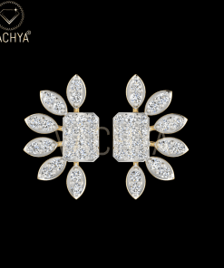 Half Daisy Flower Diamond Studs
