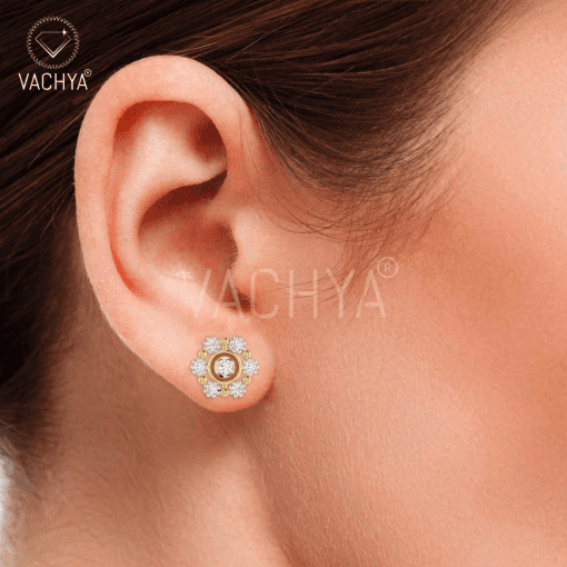 Sunflower Diamond Studs - Image 4