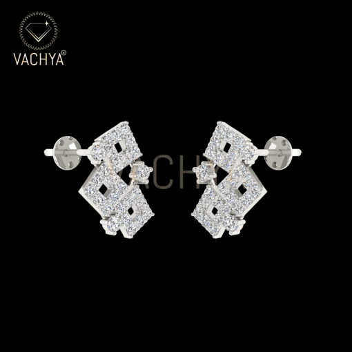 Square Layer Diamond Studs - Image 3