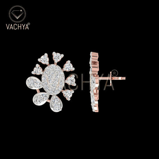 Flower Petal Diamond Studs - Image 3