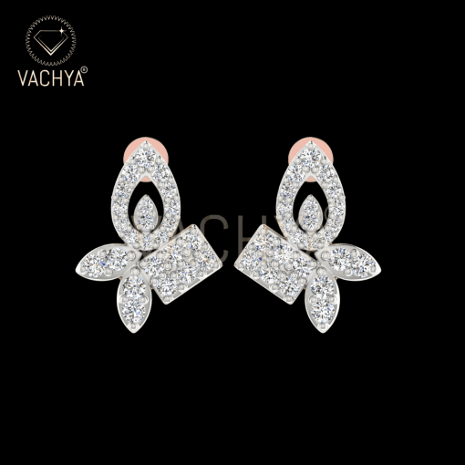 Floral Leaf Diamond Studs