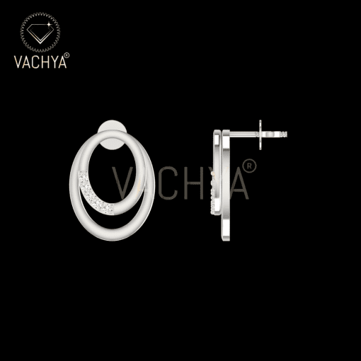 Double Oval Diamond Studs - Image 3