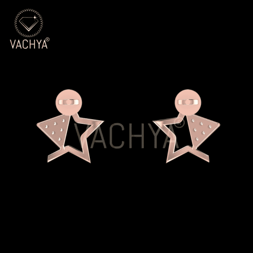 Half Star Diamond Studs - Image 3