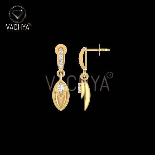 Peacock Feather Diamond Danglers - Image 3