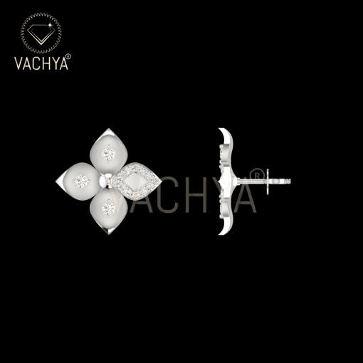 4 Leaf Diamond Studs - Image 3