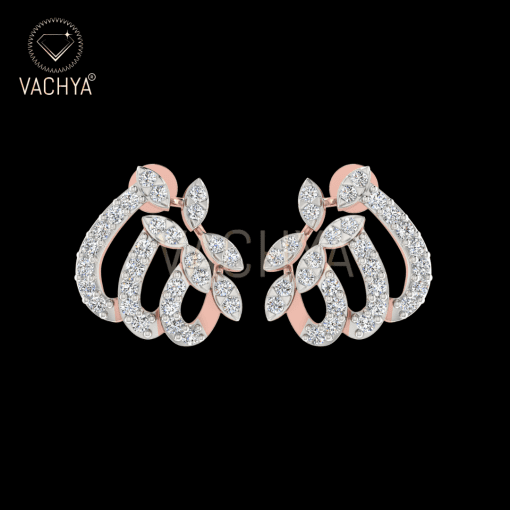 3 Half Curve Diamond Studs