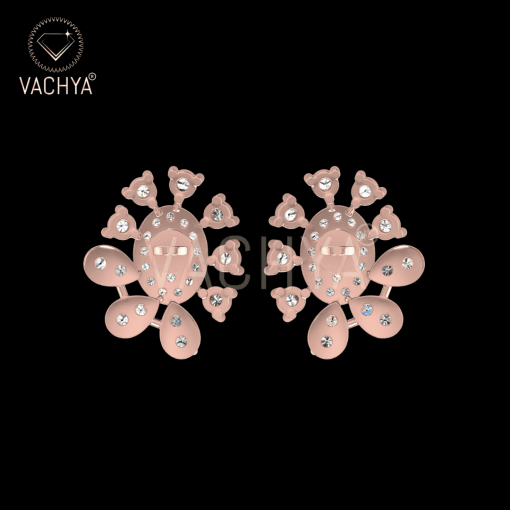 Flower Petal Diamond Studs - Image 4