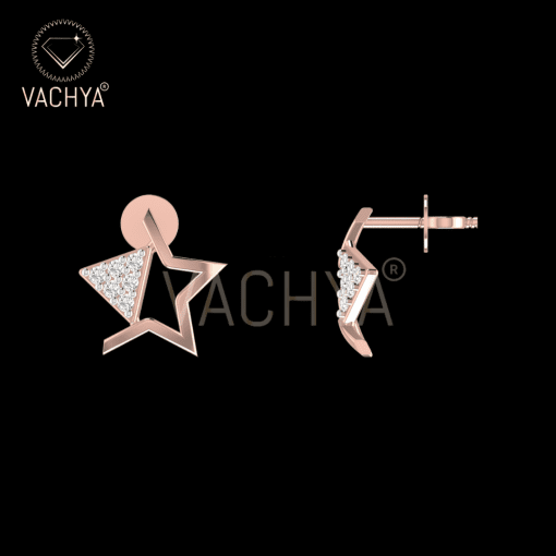 Half Star Diamond Studs - Image 4