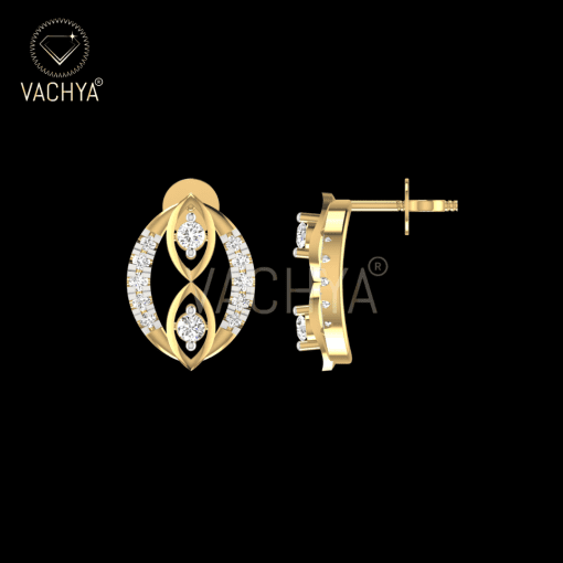 Leaf Eye Diamond Studs - Image 4