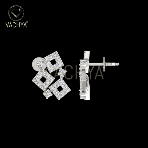 Square Layer Diamond Studs - Image 4
