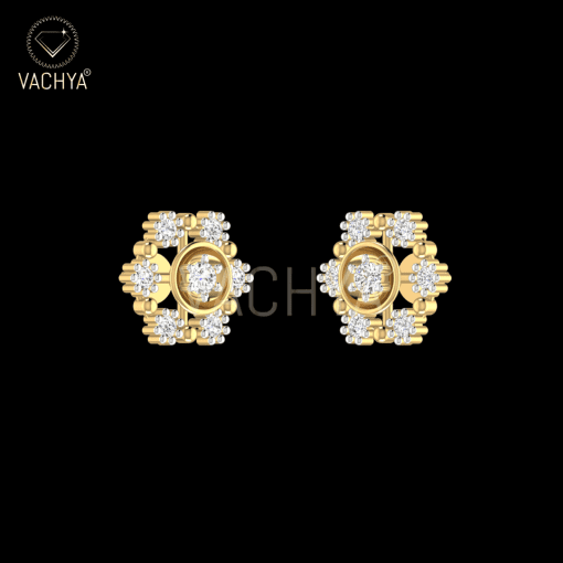 Sunflower Diamond Studs - Image 2