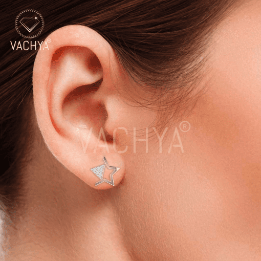 Half Star Diamond Studs - Image 5