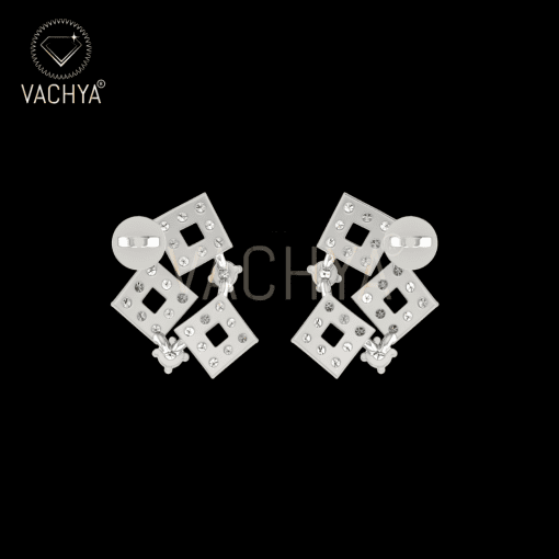 Square Layer Diamond Studs - Image 5