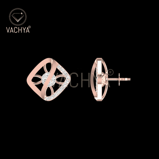Square Shaped Flower Studs - Image 3