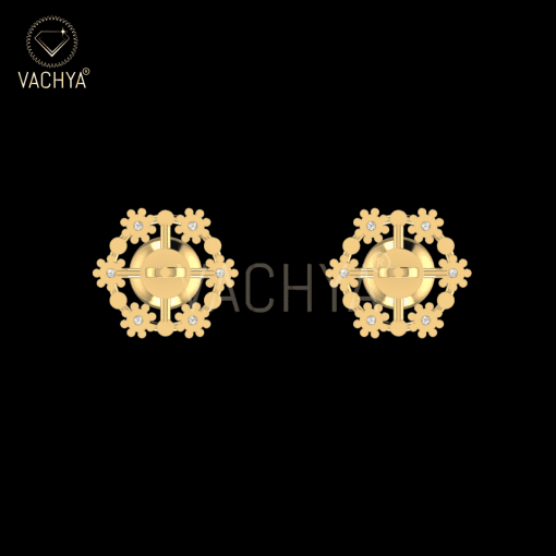 Sunflower Diamond Studs - Image 3