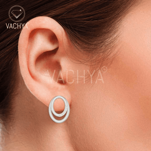 Double Oval Diamond Studs - Image 6
