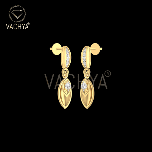 Peacock Feather Diamond Danglers - Image 6