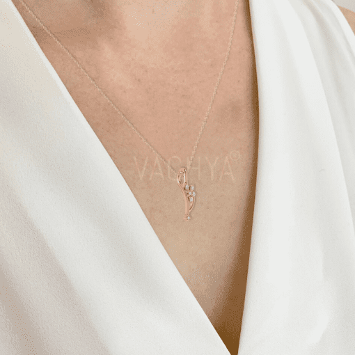 Half Flower Diamond Pendant - Image 6