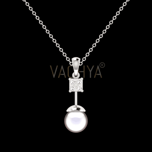 Pearl Moonstone Diamond Pendant